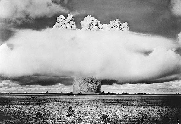 Atomic Bomb Mushroom Cloud Over Pacific Photo Print for Sale