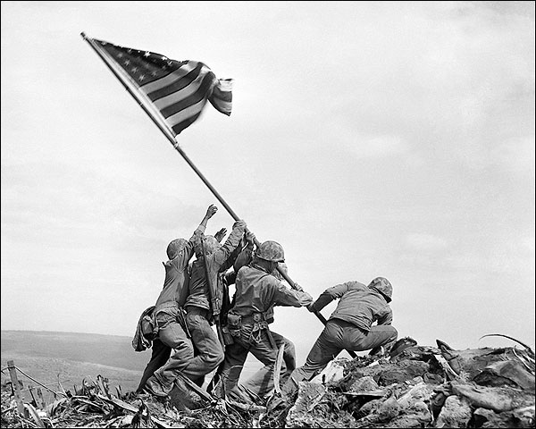 Americans Raising the Flag on Iwo Jima WWII Photo Print for Sale