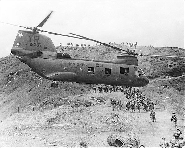 Helicopter Assisted Troop Lift Vietnam War Photo Print For Sale