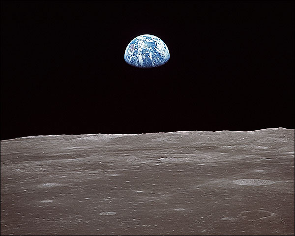Apollo 12 Earthrise and Lunar Horizon Photo Print for Sale