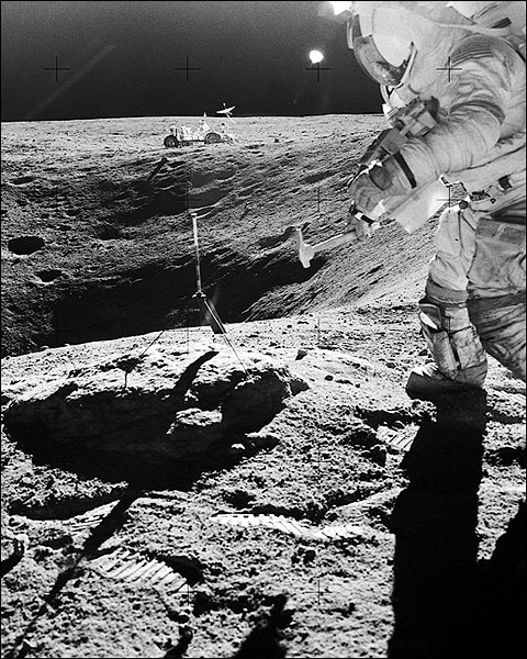 Astronaut John Young of Apollo 16 on Lunar Surface Photo Print for Sale