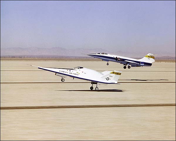 X-24 Landing w/ F-104 Chase Plane Photo Print for Sale