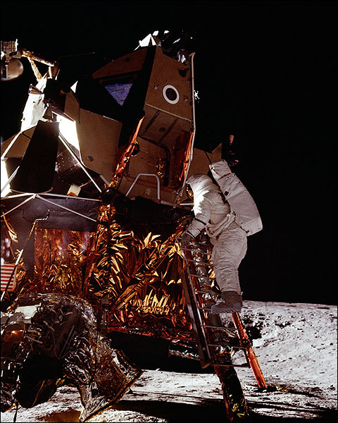 Apollo 12 Alan Bean on Lunar Module Ladder Photo Print for Sale
