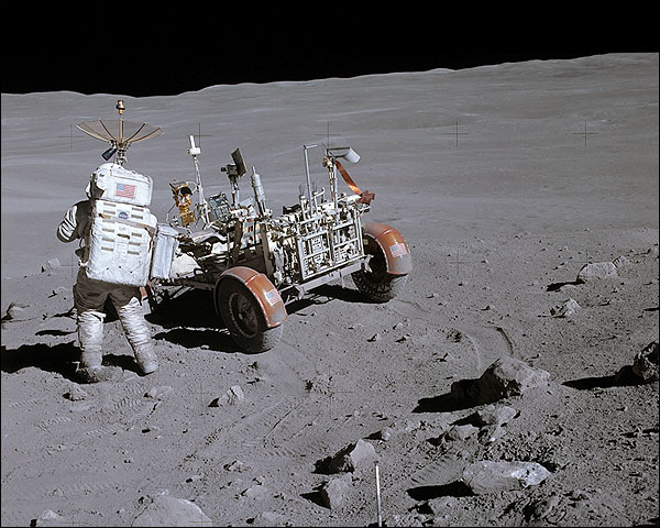Apollo 16 Charles Duke & Lunar Rover Photo Print for Sale