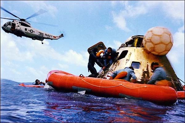 Apollo 12 Alan Bean Recovery w/ Helicopter Photo Print for Sale