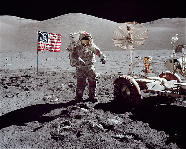 Apollo 17 Eugene Cernan EVA at Sculptured Hills  Photo Print for Sale