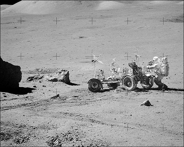 Apollo 17 Eugene Cernan w/ Lunar Rover Photo Print for Sale