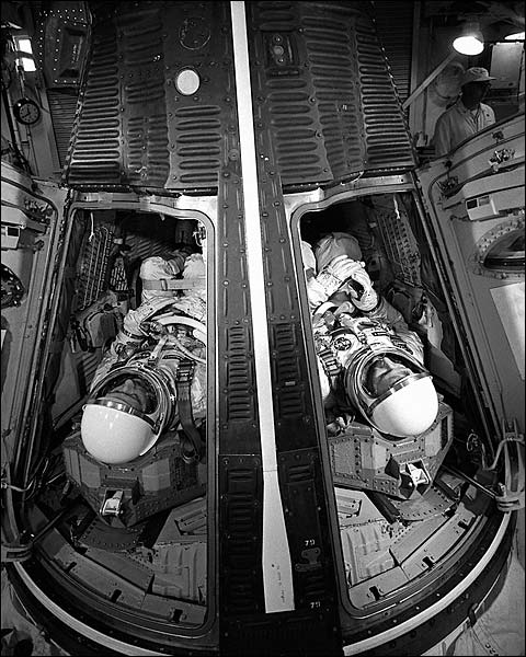 Gemini 4 Astronauts McDivitt & White in Capsule Photo Print for Sale