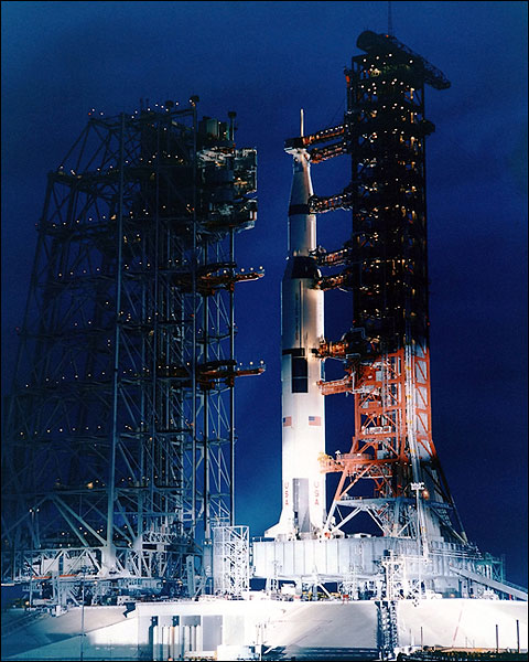 Apollo 9 Rocket on Launch Pad NASA Photo Print for Sale