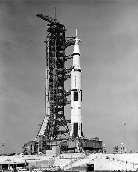 NASA Apollo 10 Saturn V Rocket at Launchpad Photo Print for Sale