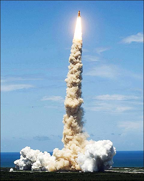 NASA STS-121 Discovery Launch Wide Shot Photo Print for Sale