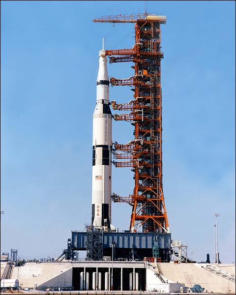 Saturn V Rocket on Pad Apollo 13 NASA Photo Print for Sale