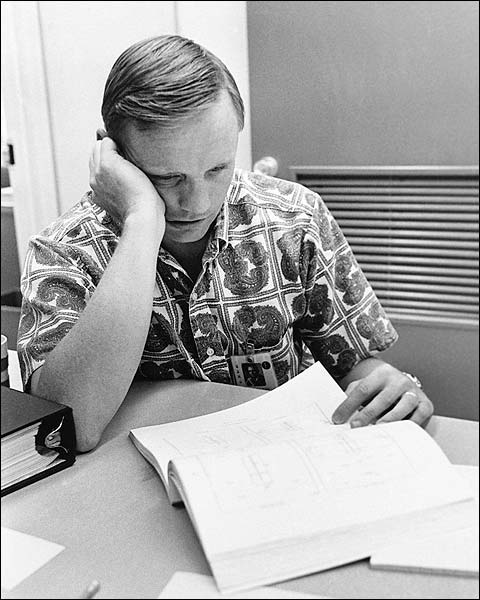 Neil Armstrong Reviewing Flight Plans Photo Print for Sale