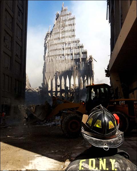 9/11 FDNY Firefighter at World Trade Center Photo Print for Sale