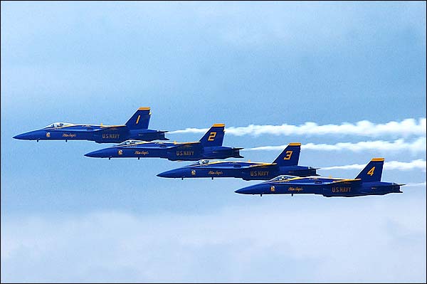 Blue Angels F/A-18 Hornets Fly-By US Navy Photo Print for Sale