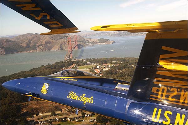 U.S. Navy Blue Angels Over San Francisco Photo Print for Sale
