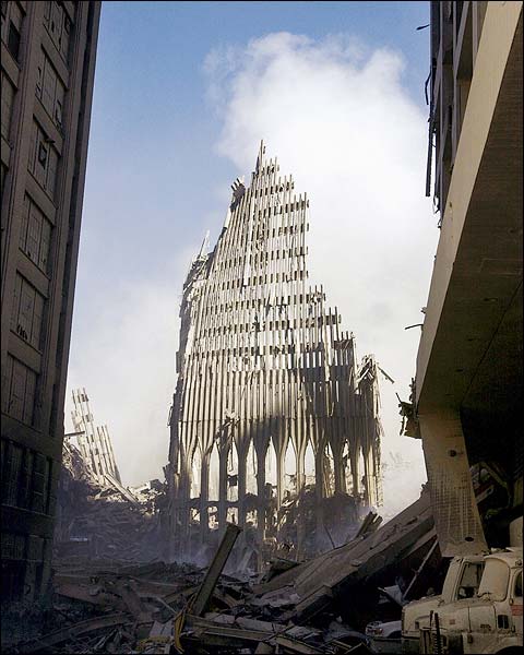 South Tower Ruins WTC New York 9/11 Photo Print for Sale