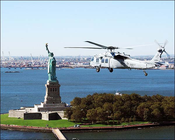 MH-60S Knighthawk & Statue of Liberty Photo Print for Sale
