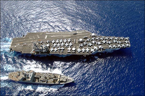 USS Ronald Reagan (CVN 76) With USNS Flint (T-AE 32) Photo Print for Sale