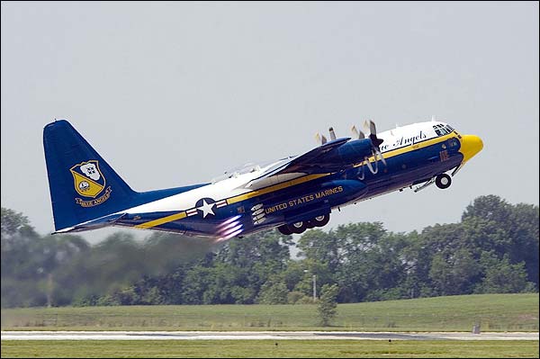 Blue Angels 'Fat Albert' C-130 Taking Off Photo Print for Sale