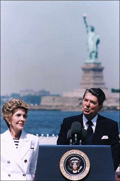 President Ronald Reagan Statue of Liberty Photo Print for Sale