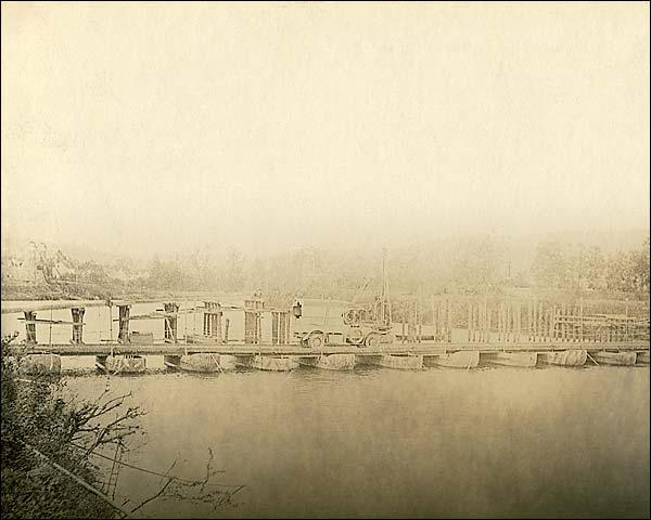 Undated Pontoon River Bridge Photo Print for Sale