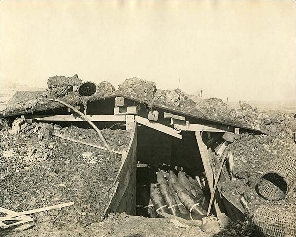 Artillery Shells in Ammunition Dugout WWI  Photo Print for Sale