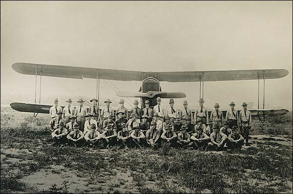 U.S. Army Air Service Graduating Class with DH.4 Biplane Photo Print for Sale