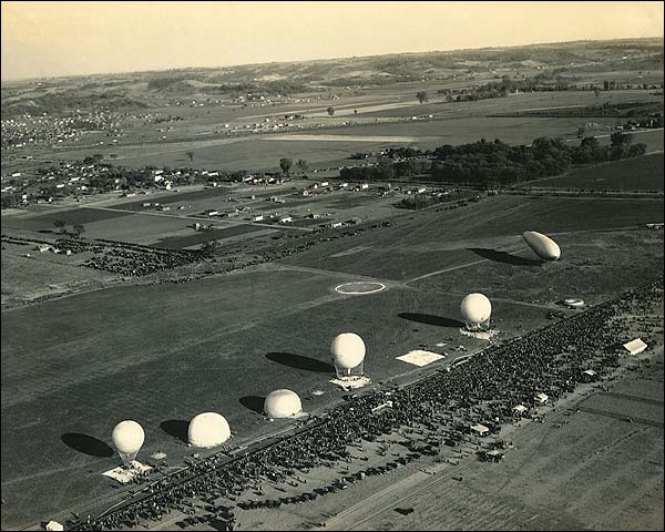 Observation Balloons and Airship at Base in France WWI Photo Print for Sale