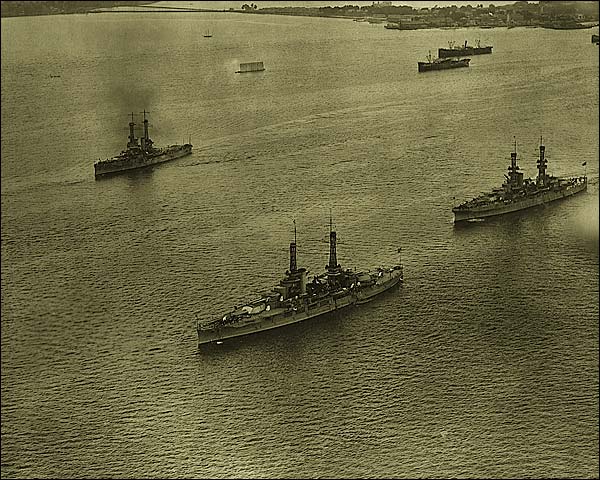 Aerial View of U.S. Navy Atlantic Fleet 1920 WWI Era Photo Print for Sale