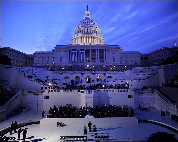 Capitol Building Before Obama Inauguration 2009 Photo Print for Sale