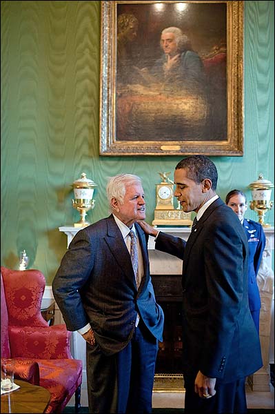 President Obama and Senator Ted Kennedy at White House Photo Print for Sale
