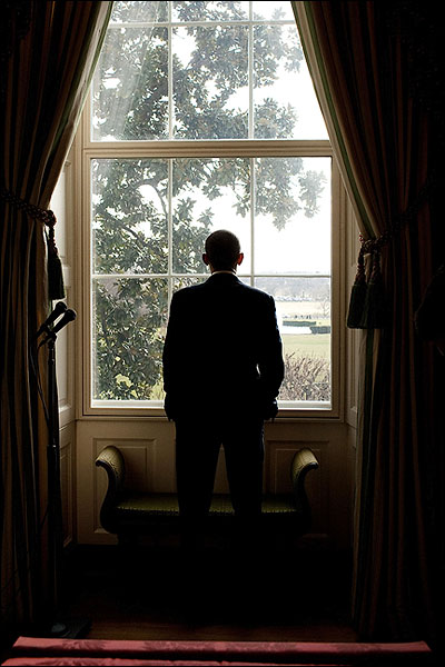 President Obama in White House Green Room Photo Print for Sale