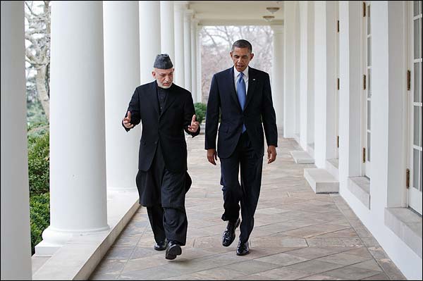 President Obama with Afghan President Karzai Photo Print for Sale