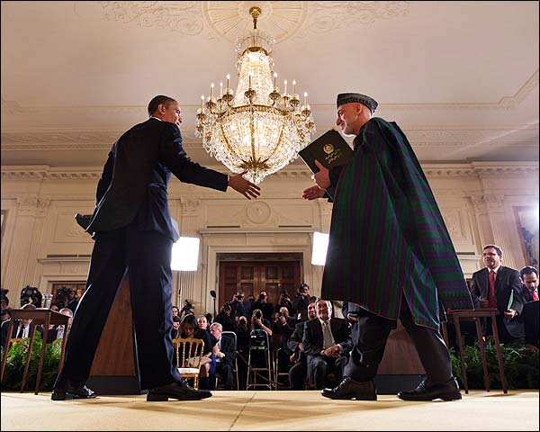 President Obama & Afghan President Karzai Press Conference Photo Print for Sale