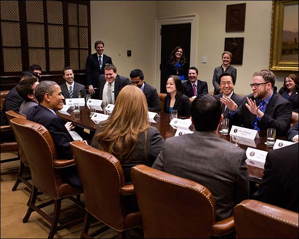 President Obama Meets With Presidential Innovation Fellows Photo Print for Sale
