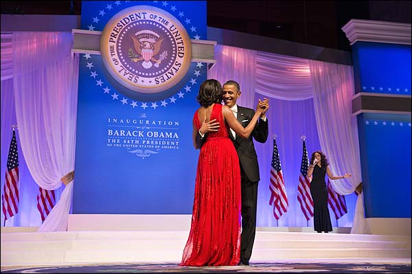 President Obama and Michelle Dance at Inaugural Ball 2013 Photo Print for Sale