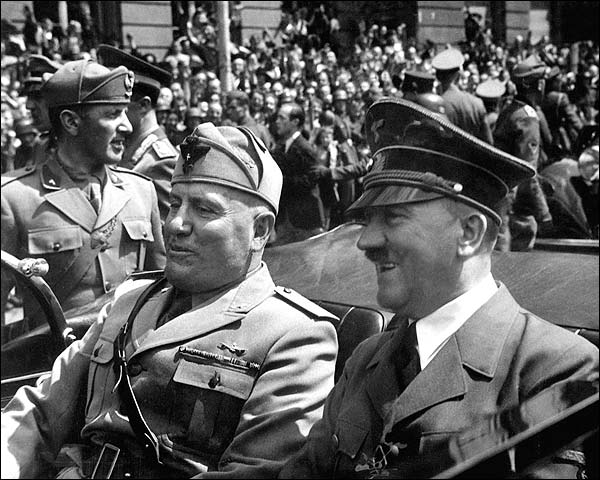 Adolf Hitler and Benito Mussolini in Munich WWII Photo Print for Sale